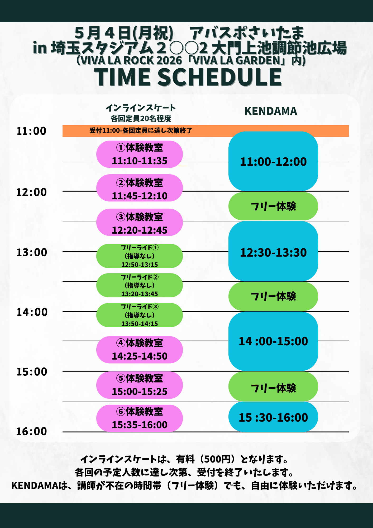 5/4 タイムスケジュール